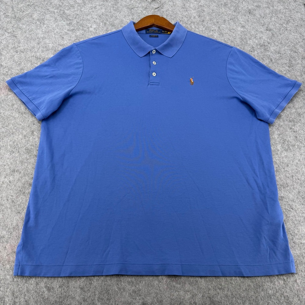 Polo Ralph Lauren Mens XL Blue Classic Fit Short Sleeve Cotton Jersey Polo Shirt